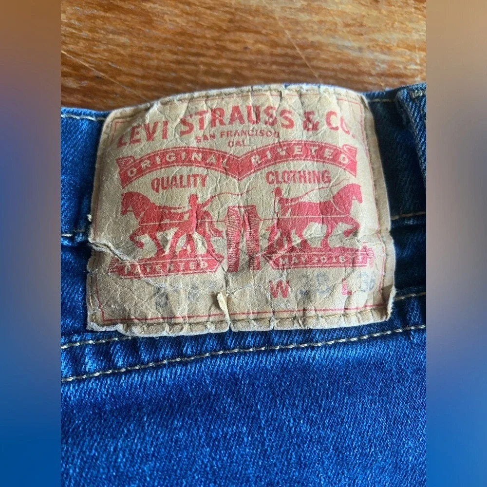 Levis 514‎ Straight Fit Mens Blue Denim Jeans Dark Wash W38 L36 Stretch